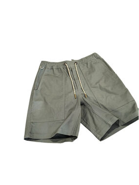 Men's LIVSN Green flex canvas holler Shorts L with Beige Drawstring k10